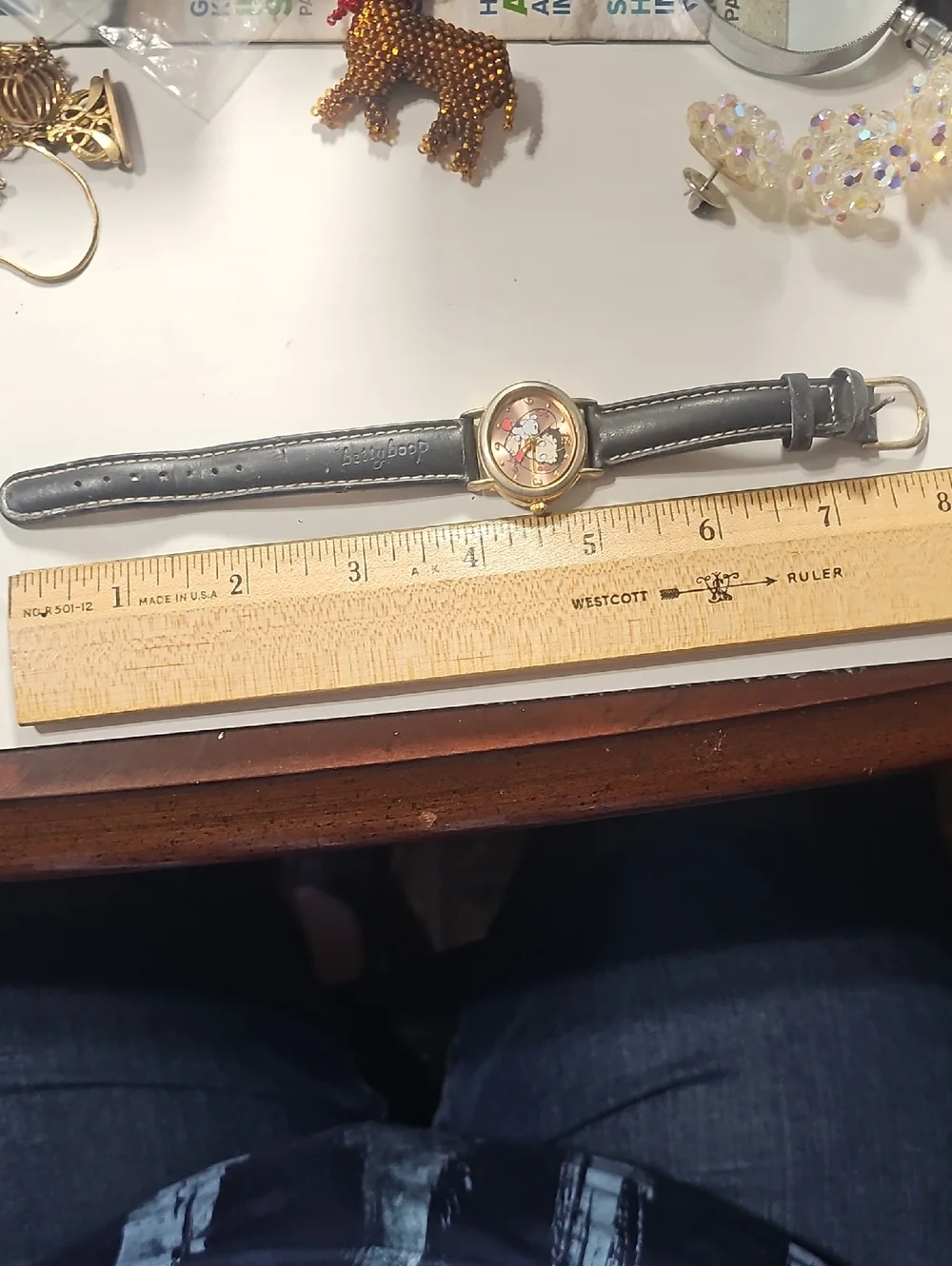 Betty Boop Black and Gold Pet-Themed Watch Stamped Valdawn